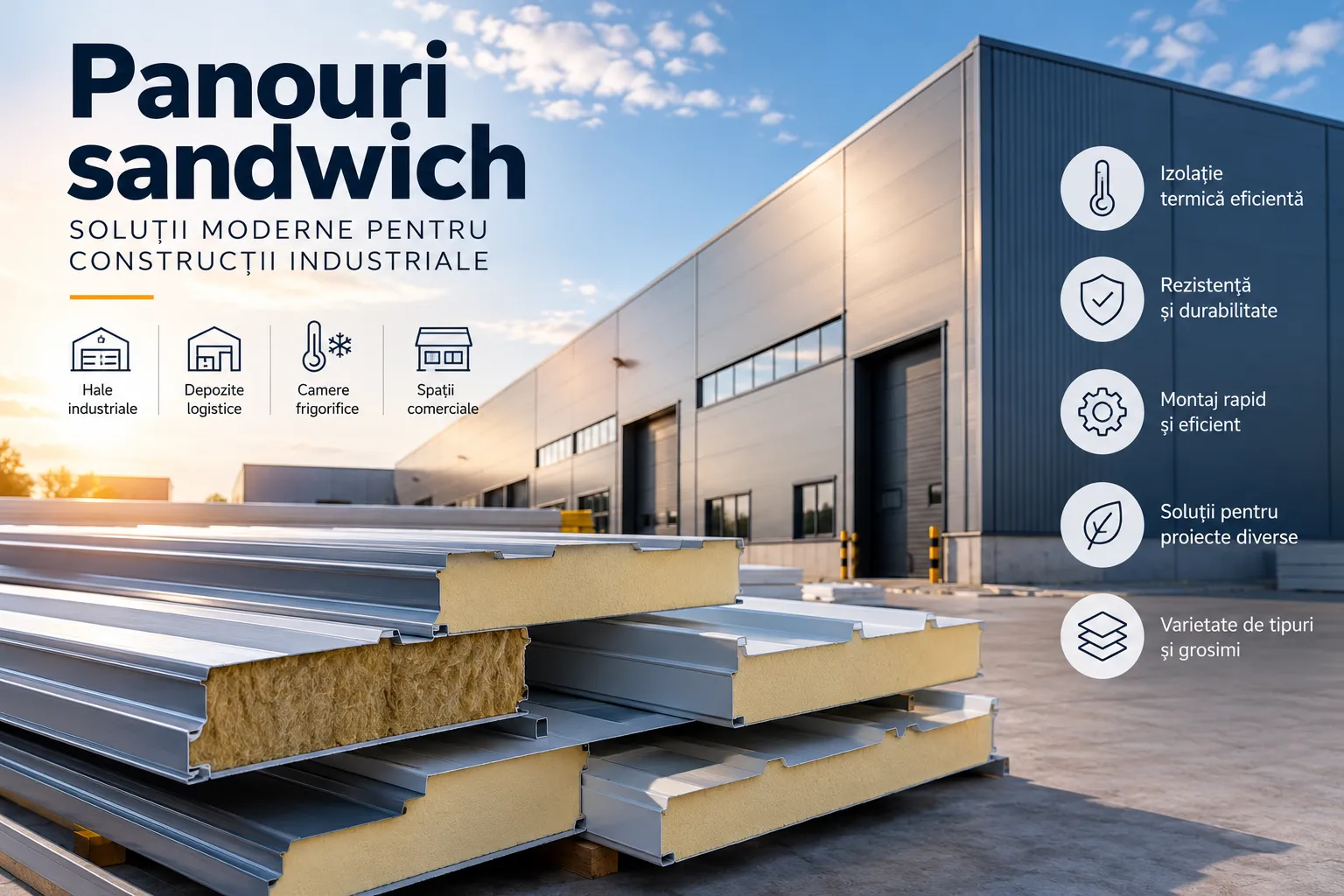 Panouri sandwich: ghid complet despre tipuri, avantaje și utilizări în construcții