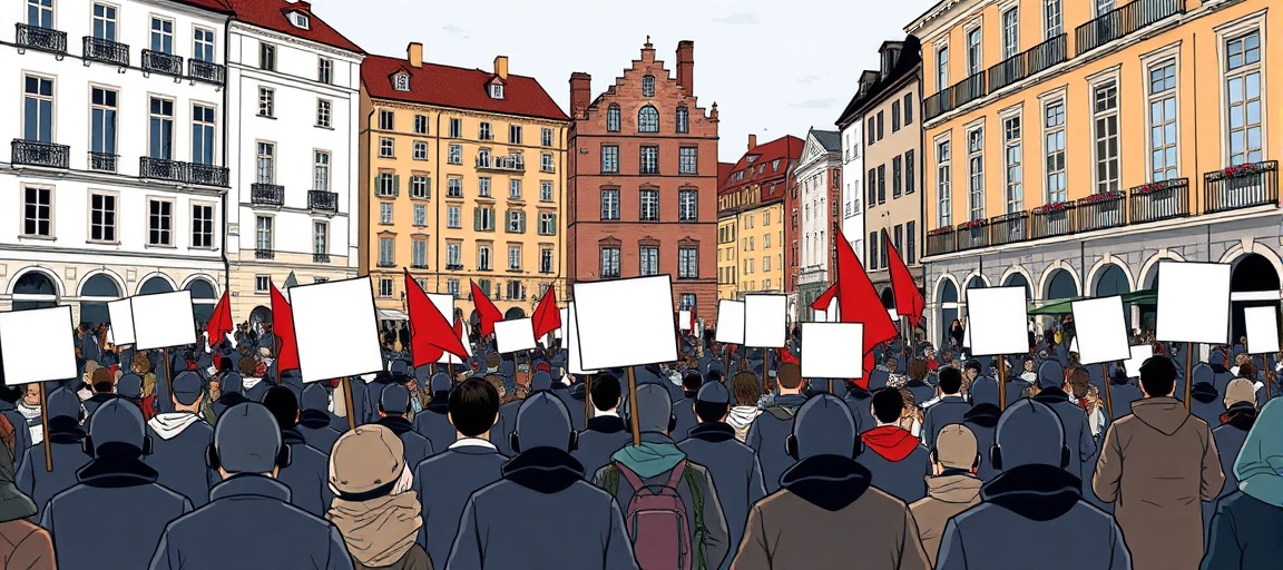 Ilustratie generata cu AI pentru: Proteste violente la Tirana: Rama acuză un război hibrid extern